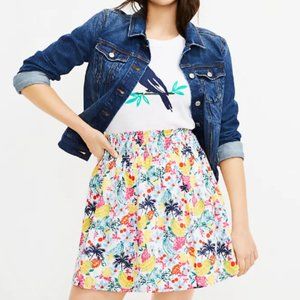 LOFT Floral Smocked Waist Skirt - EUC - XS